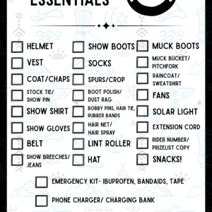 Horse Show Checklist Cards